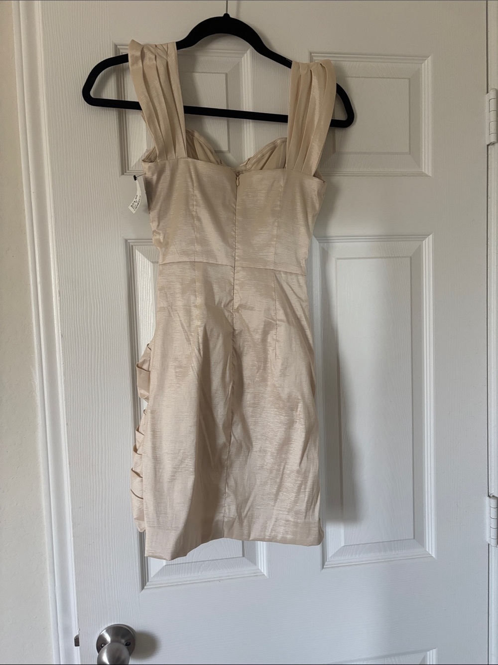 DO+BE Cream Pleated Sweetheart Mini Dress - Picture 2 of 3